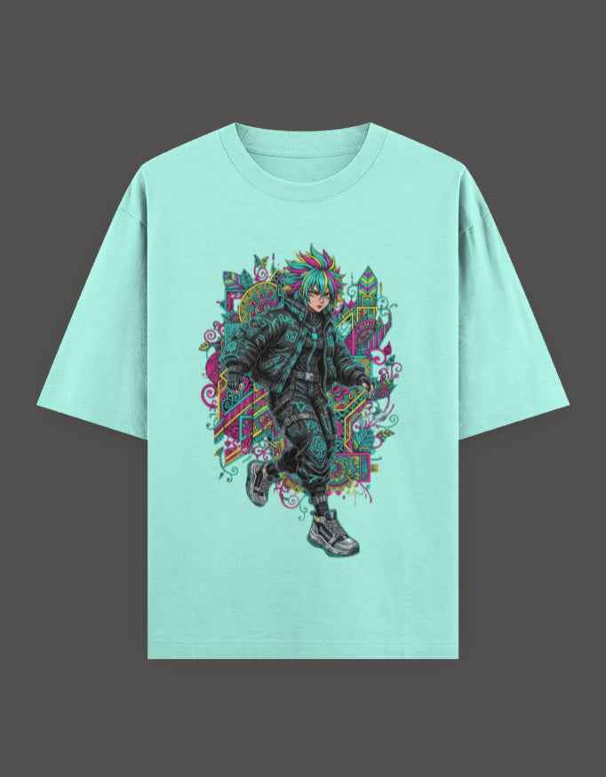 SkyBi Shirts Oversized T-Shirt 240 GSM Heavyweight Cotton