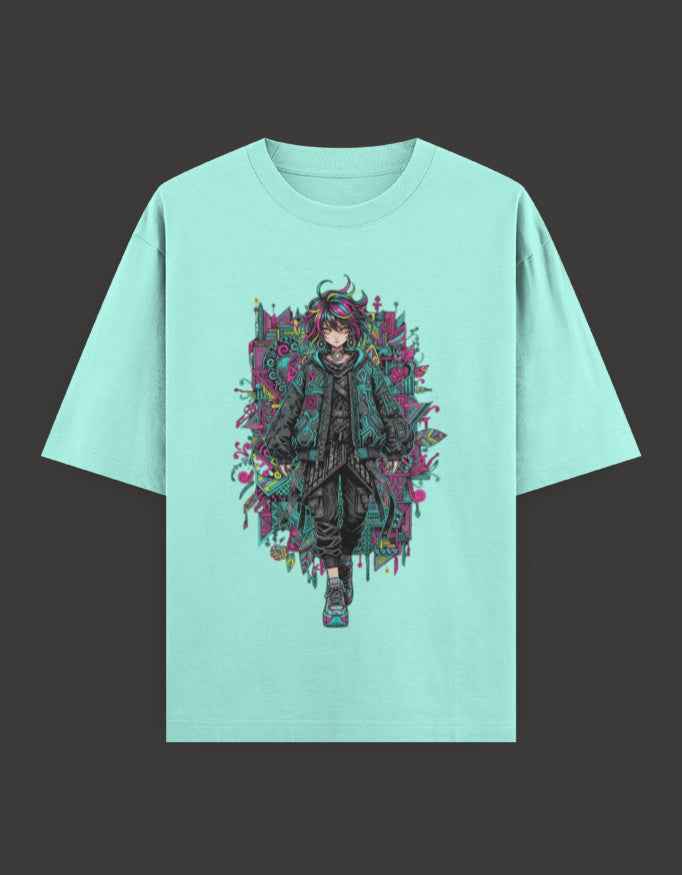 SkyBi Shirts Oversized T-Shirt 240 GSM Heavyweight Cotton