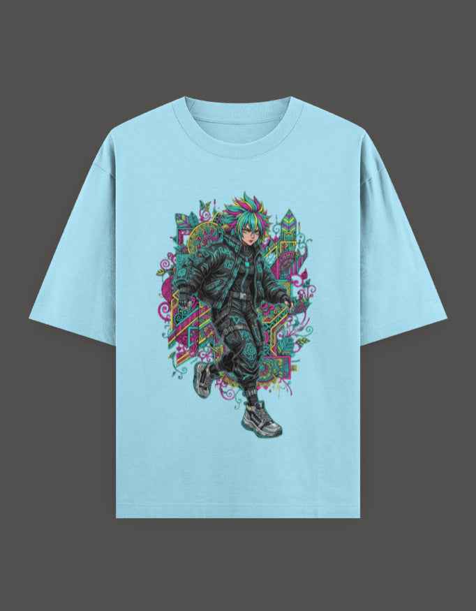 SkyBi Shirts Oversized T-Shirt 240 GSM Heavyweight Cotton