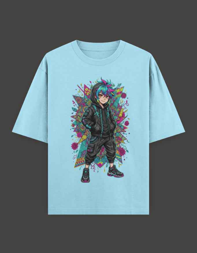 SkyBi Shirts Oversized T-Shirt 240 GSM Heavyweight Cotton