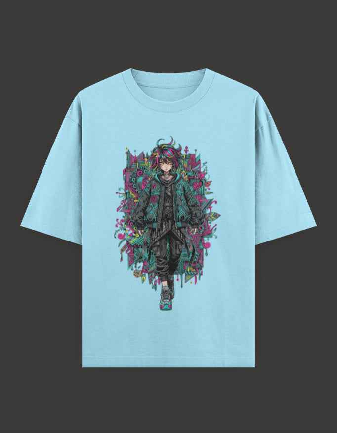 SkyBi Shirts Oversized T-Shirt 240 GSM Heavyweight Cotton
