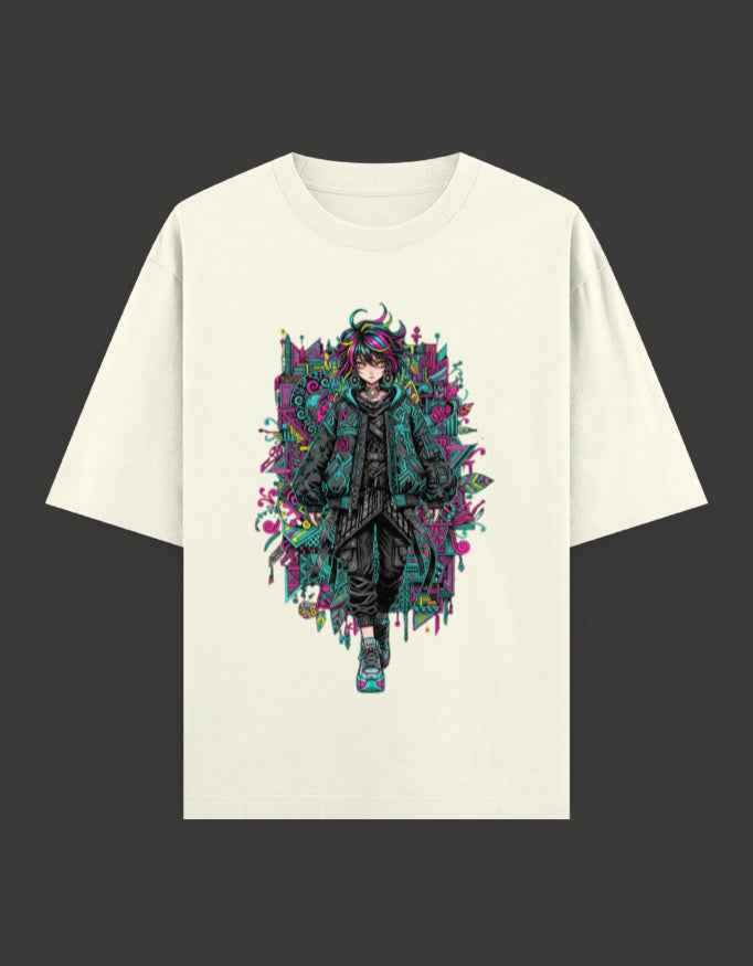 SkyBi Shirts Oversized T-Shirt 240 GSM Heavyweight Cotton