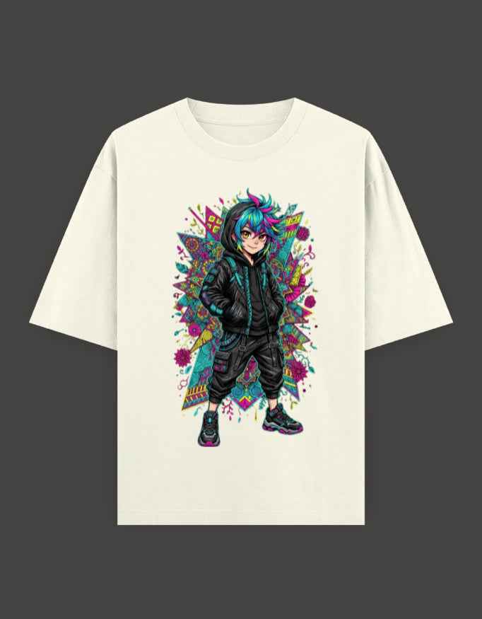 SkyBi Shirts Oversized T-Shirt 240 GSM Heavyweight Cotton