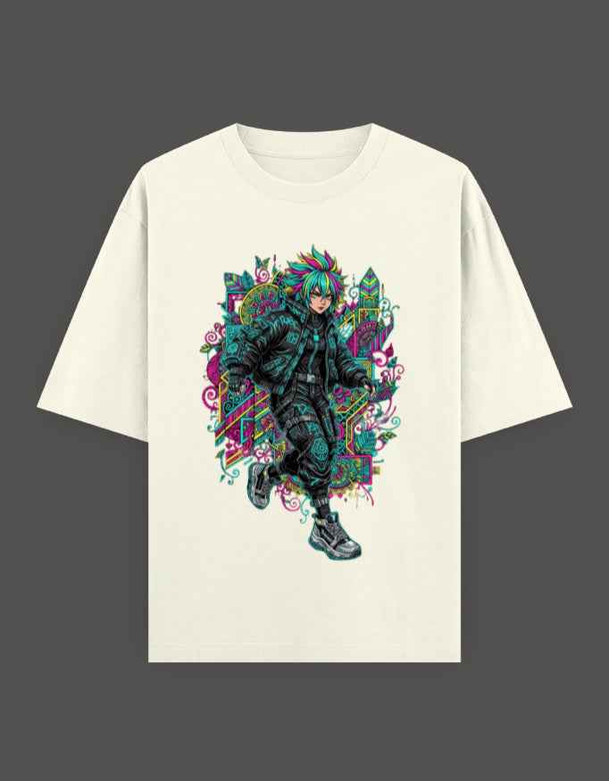 SkyBi Shirts Oversized T-Shirt 240 GSM Heavyweight Cotton