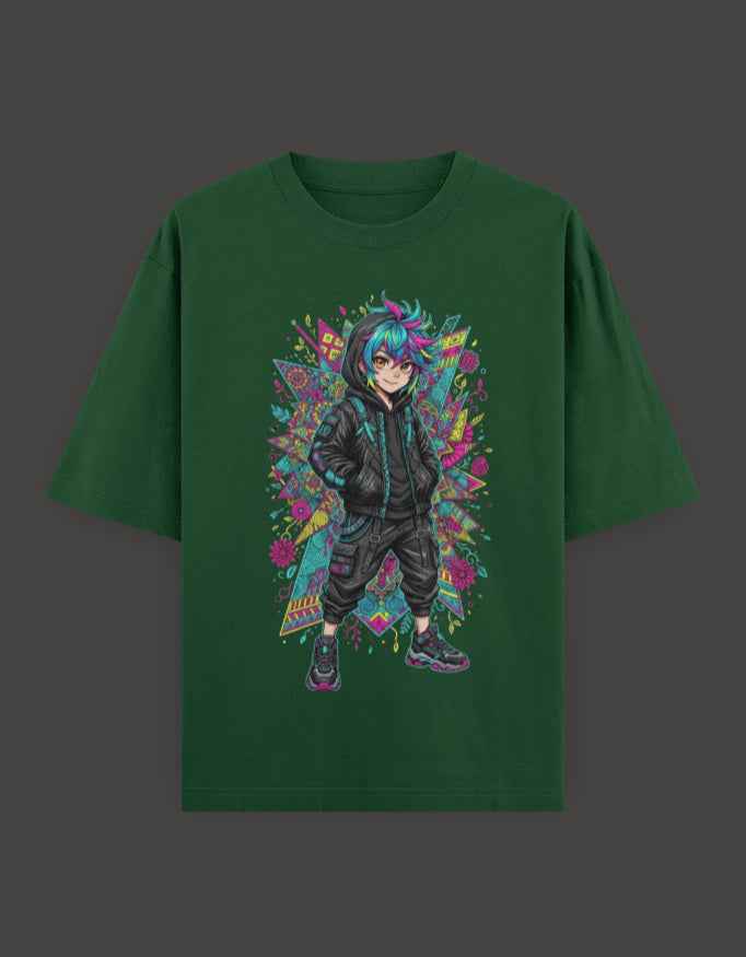 SkyBi Shirts Oversized T-Shirt 240 GSM Heavyweight Cotton