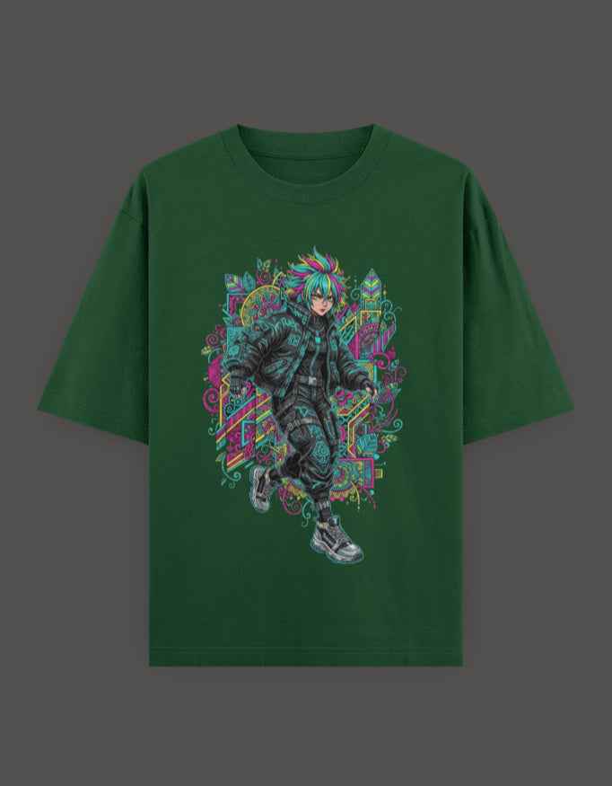 SkyBi Shirts Oversized T-Shirt 240 GSM Heavyweight Cotton