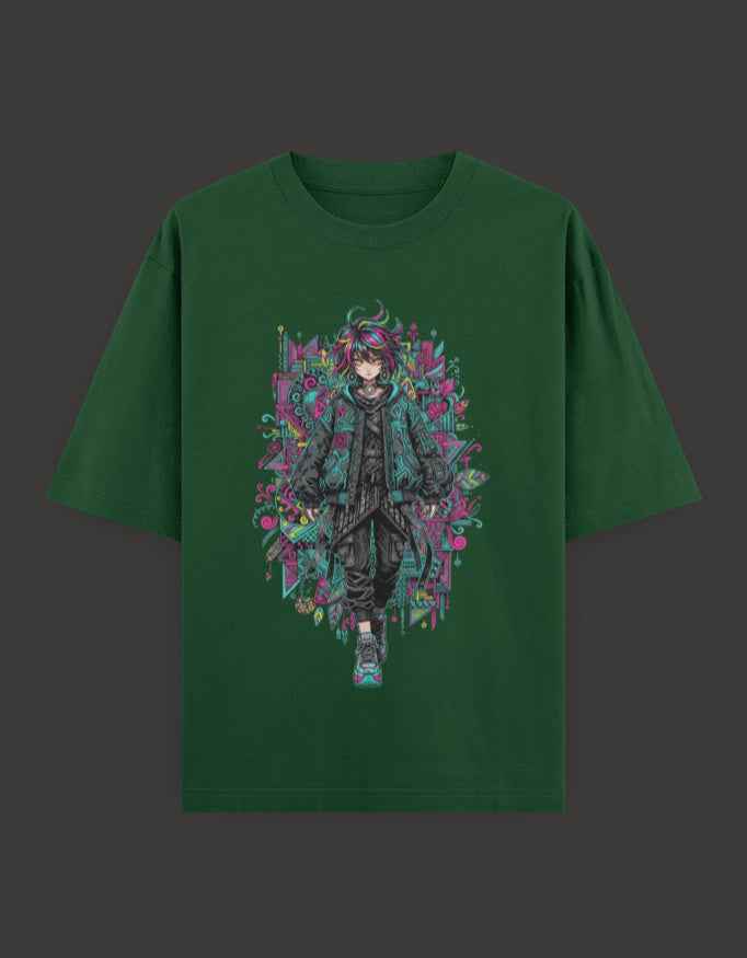 SkyBi Shirts Oversized T-Shirt 240 GSM Heavyweight Cotton