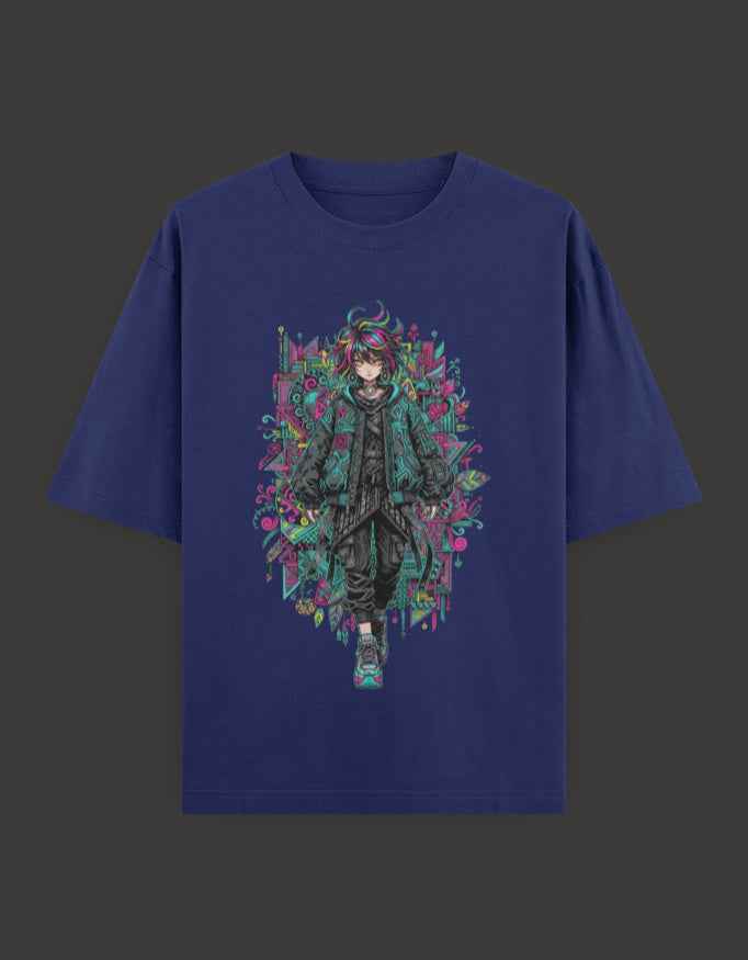 SkyBi Shirts Oversized T-Shirt 240 GSM Heavyweight Cotton