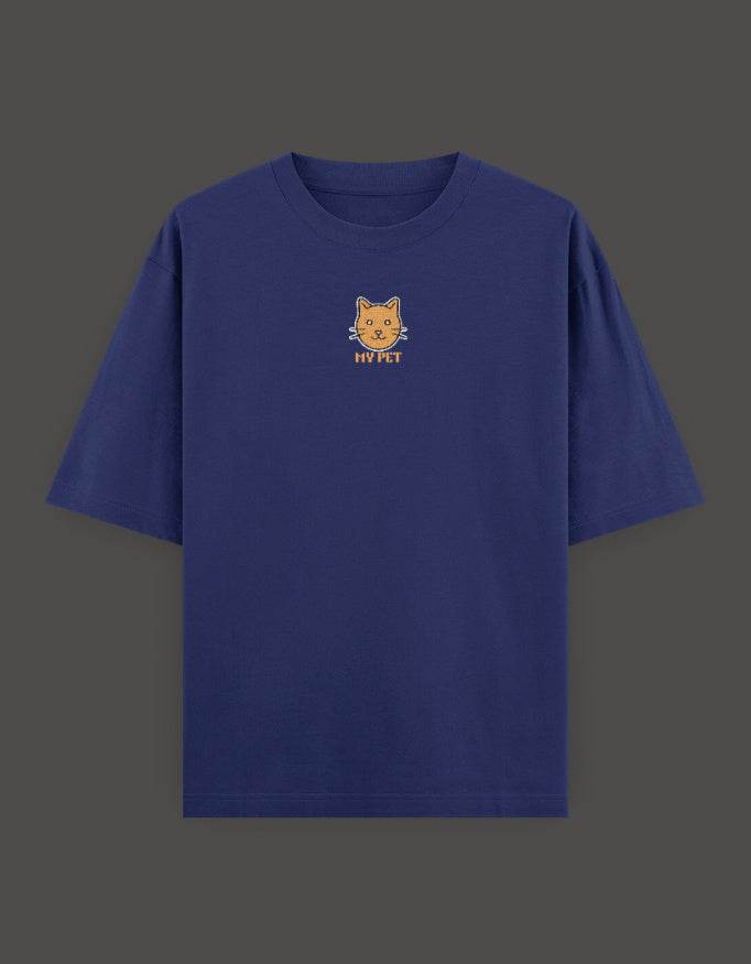 SkyBi Shirts Oversized Embroidery T-Shirt 240 GSM Heavyweight Cotton - SkyBi Shirts