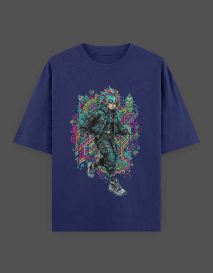 SkyBi Shirts Oversized T-Shirt 240 GSM Heavyweight Cotton