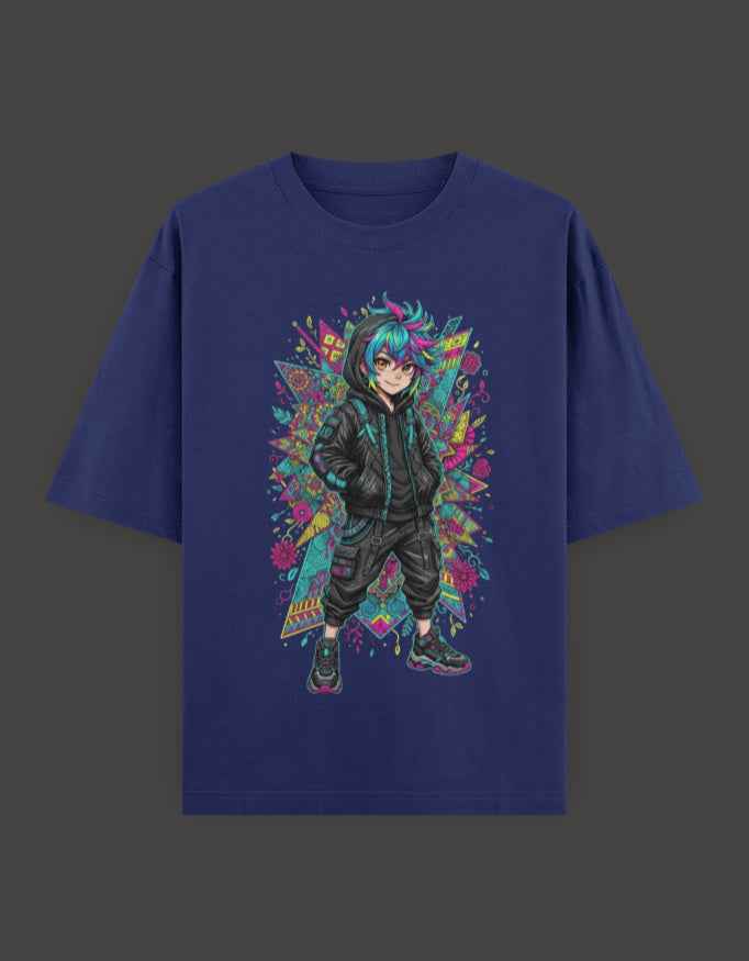 SkyBi Shirts Oversized T-Shirt 240 GSM Heavyweight Cotton
