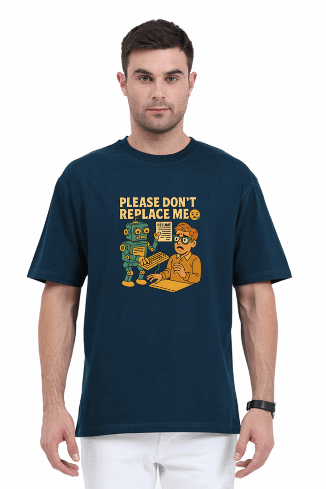 SkyBi Shirts AI Anxiety Oversized T-Shirt 240 GSM Heavyweight Cotton - SkyBi Shirts