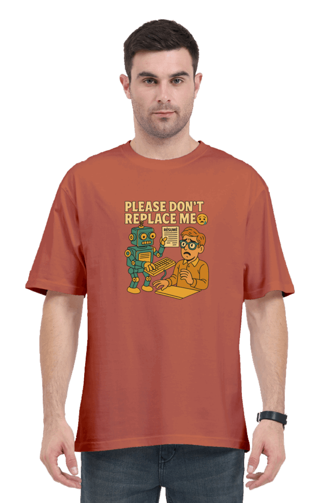 SkyBi Shirts AI Anxiety Oversized T-Shirt 240 GSM Heavyweight Cotton - SkyBi Shirts