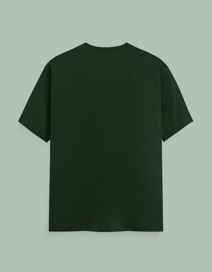 Back view of SkyBi Shirts Chakra Mandala Yoga Tee in dark green with short sleeves and crew neck