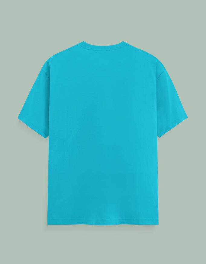 SkyBi Shirts blue Chakra Mandala Yoga Tee plain back view with short sleeves and crew neck