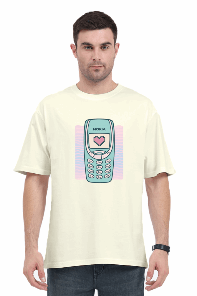 SkyBi Shirts Y2K Vintage Cell Phone Oversized T-Shirt 240 GSM Heavyweight Cotton - SkyBi Shirts
