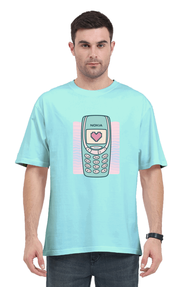 SkyBi Shirts Y2K Vintage Cell Phone Oversized T-Shirt 240 GSM Heavyweight Cotton - SkyBi Shirts