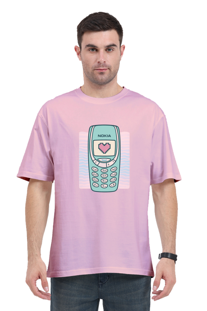 SkyBi Shirts Y2K vintage cell phone Oversized t-shirt in pink with retro phone graphic