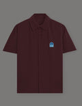 SkyBi Shirts Maroon Oversized Shirt - Premium Cotton Tee - SkyBi Shirts