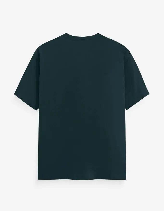Back view of plain black Om Pulse Yoga Tee by SkyBi Shirts with short sleeves and crew neck