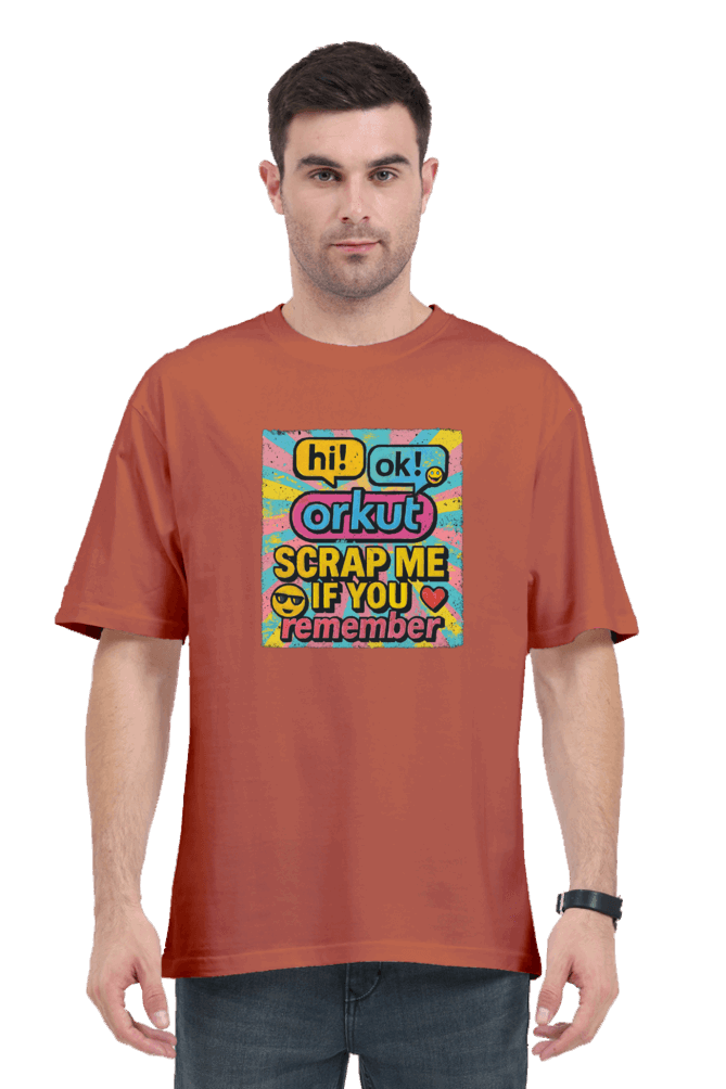 SkyBi Shirts Y2K Orkut Oversized T-Shirt 240 GSM Heavyweight Cotton - SkyBi Shirts
