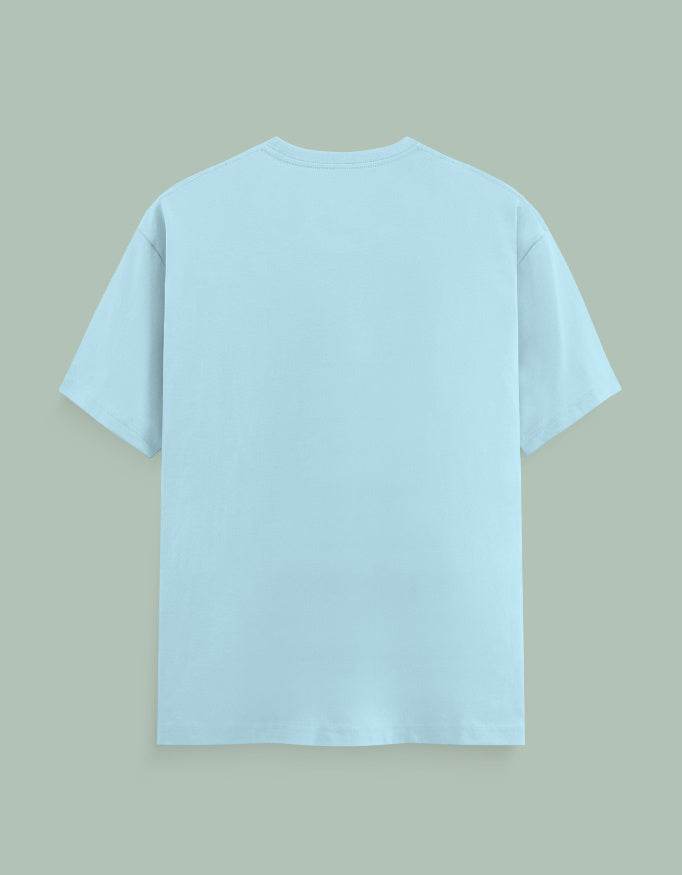 Light blue plain t-shirt back view from SkyBi Shirts Chakra Dancer collection