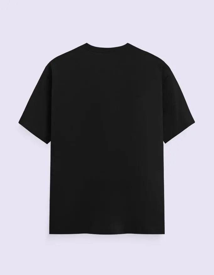 Black Spiritual Yoga Tee from SkyBi Shirts showing the back view with a simple crew neck design