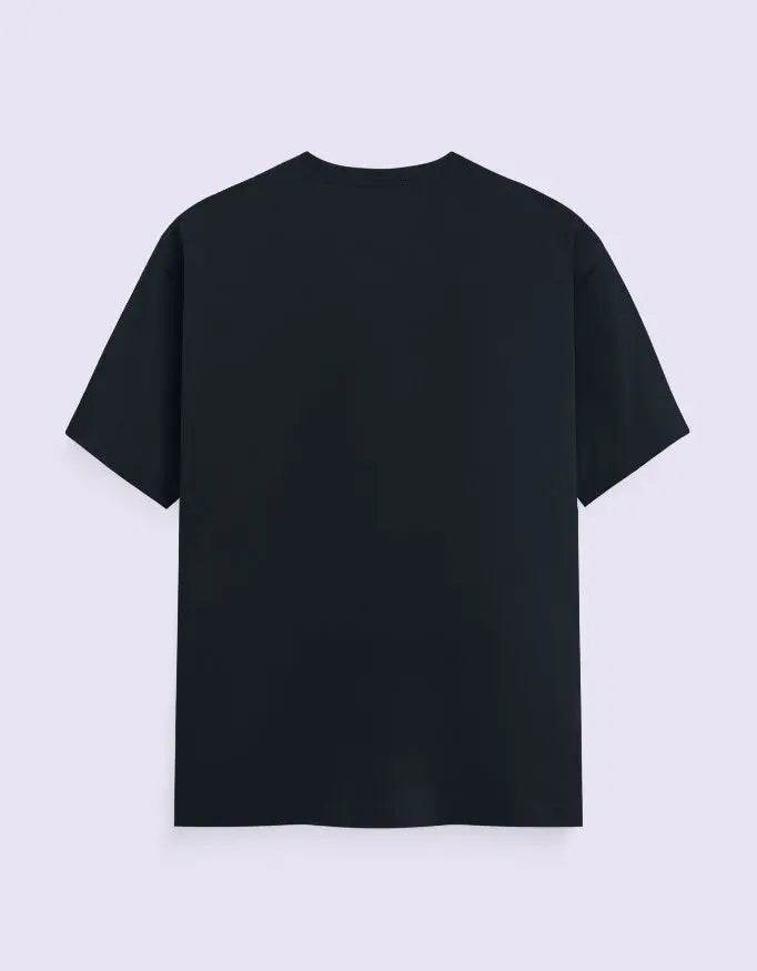 Black plain Spiritual Yoga Tee from SkyBi Shirts shown from the back on a light background