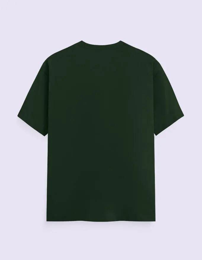 Back view of dark green Spiritual Yoga Tee by SkyBi Shirts with short sleeves and a classic fit