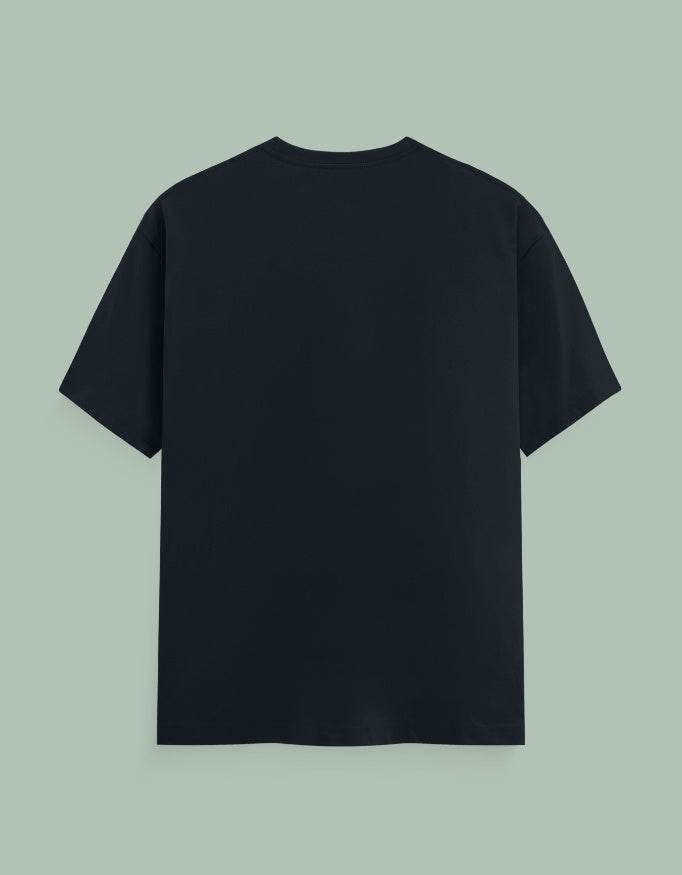 Black Surya Yantra Yoga Tee by SkyBi Shirts shown from the back on a light gray background
