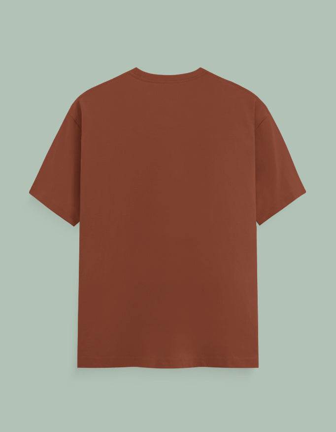 Back view of brown Surya Yantra Yoga Tee by SkyBi Shirts with a simple classic fit
