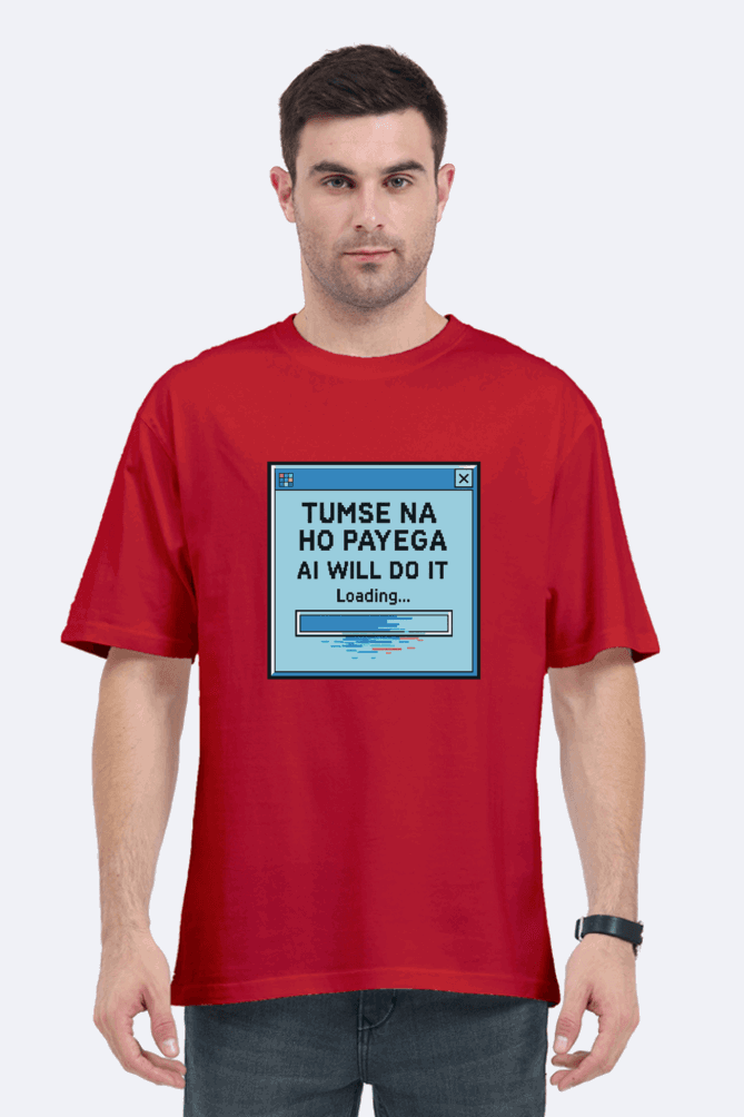 SkyBi Shirts Retro Tech Oversized T-Shirt 240 GSM Heavyweight Cotton - SkyBi Shirts