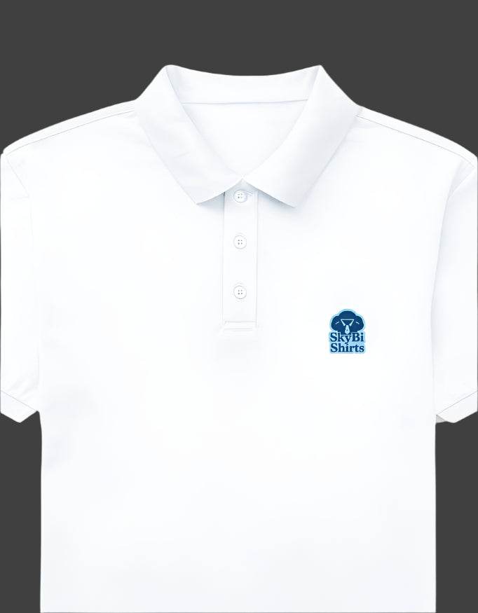 SkyBi Shirts White Men's Polo Shirt Premium Cotton - SkyBi Shirts