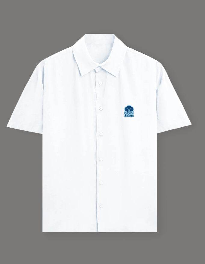 SkyBi Shirts White Oversized Shirt Unisex Premium Cotton - SkyBi Shirts