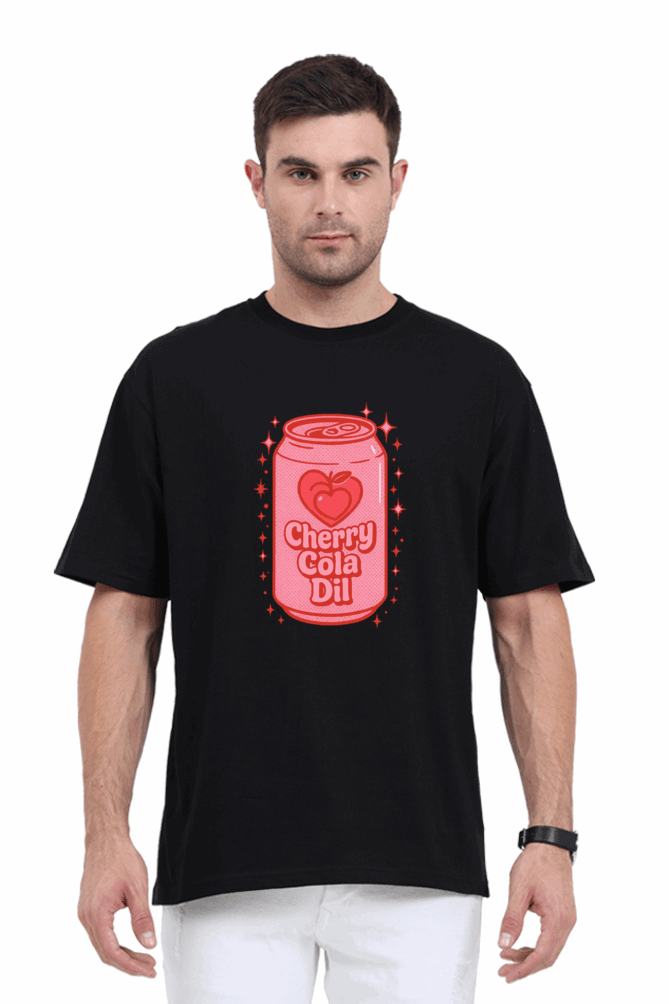 SkyBi Shirts Y2K Cherry Soda Can Oversized T-Shirt 240 GSM Heavyweight Cotton - SkyBi Shirts