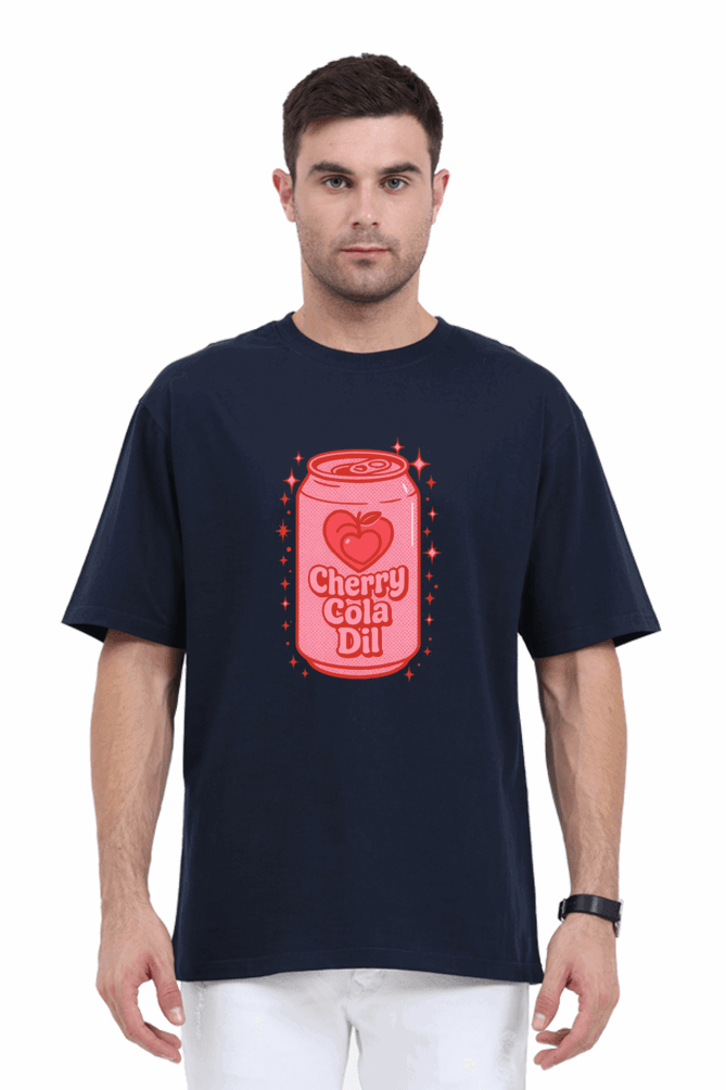SkyBi Shirts Y2K Cherry Soda Can Oversized T-Shirt 240 GSM Heavyweight Cotton - SkyBi Shirts