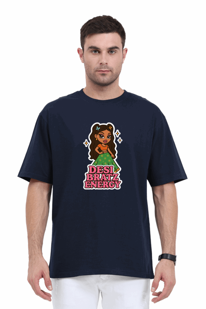SkyBi Shirts Y2K Desi Bratz Energy Oversized T-Shirt 240 GSM Heavyweight Cotton - SkyBi Shirts