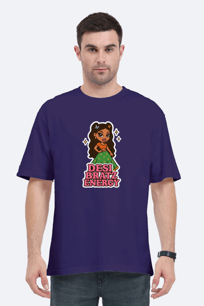 SkyBi Shirts Y2K Desi Bratz Energy Oversized T-Shirt 240 GSM Heavyweight Cotton - SkyBi Shirts